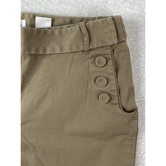Talbots Pants Womens 8 Khaki Crop Capri Chino Stretch 3 Button Sailor 31x22 - Picture 2 of 15